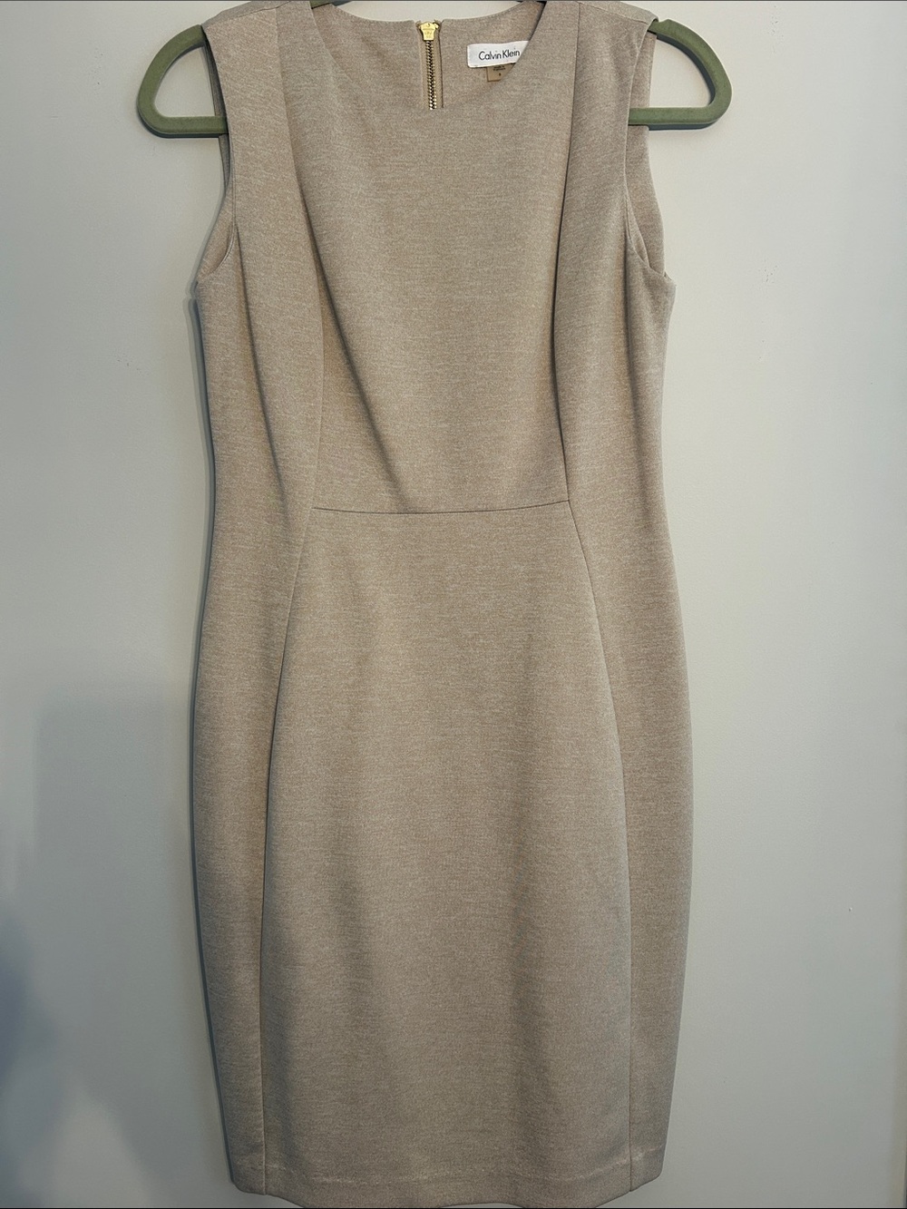 Calvin Klein Taupe Sleeveless Sheath Dress
